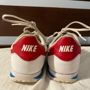 red, white, blue nike cortez